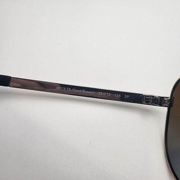 Coach Stefanie Gold & Brown Aviator Polarized Sunglasses main image 6